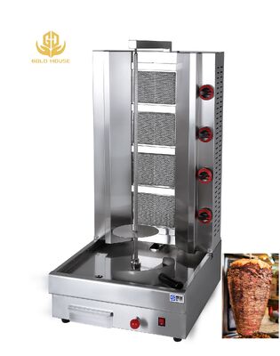 Buen precio 4 Cabeza Máquina de Shawarma de rotación automática comercial Grill de pollo espátula en línea