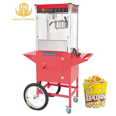 Good price Restaurant Snack Bar Equipment 1400W 220V POP Corn Machine With Wheels Cart online