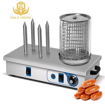 Good price 800W Commercial Snack Machine 2 In 1 4 Sticks Electric Bun Warmer Machine Stainless Steel online