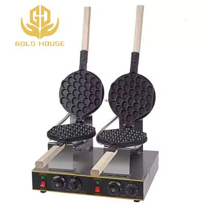 Bon prix Machine à gaufres électrique à double tête à poignée en bois pour bar à snacks en ligne