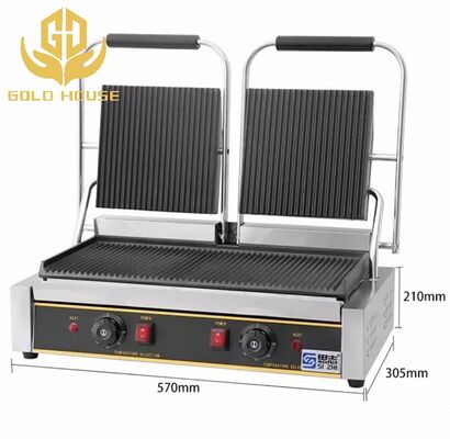 Double Plate Commercial Contact Grill Food Machinery 220V/240V
