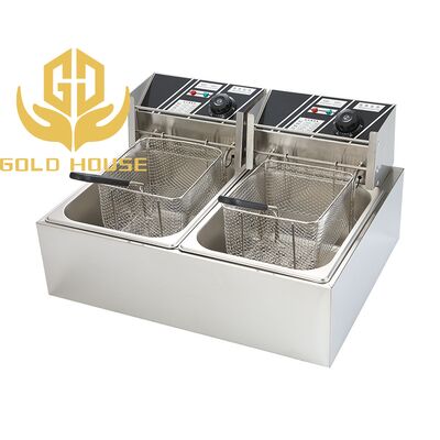 Guter Preis 2 Behälter 2 Korb Gasbrenner 6L Ölkapazität Für kompakte Küchen online
