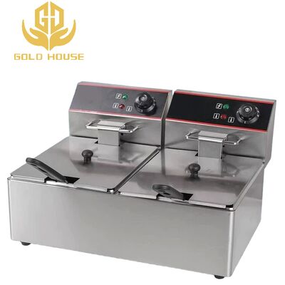 Good price Double Pot Double Basket Electric Deep Fryer Commercial 4 Liter For Frying Food online