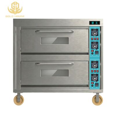 2-layer, 2-tray Electric Deck Oven For Startup Bakery Shop And Commercial Restaurant