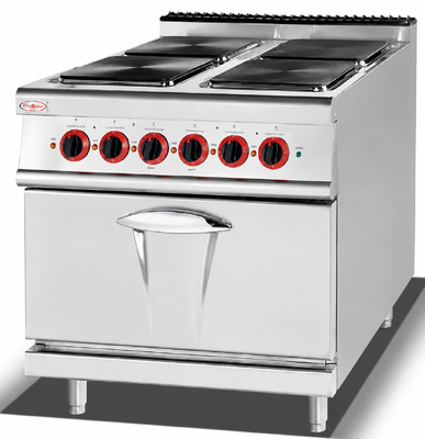 کیفیت 800 میلی متر تجاری 4 صفحه گرم برقی با فر     20.8KW سنگین وظیفه فولاد ضد زنگ پخت و پز کارخانه